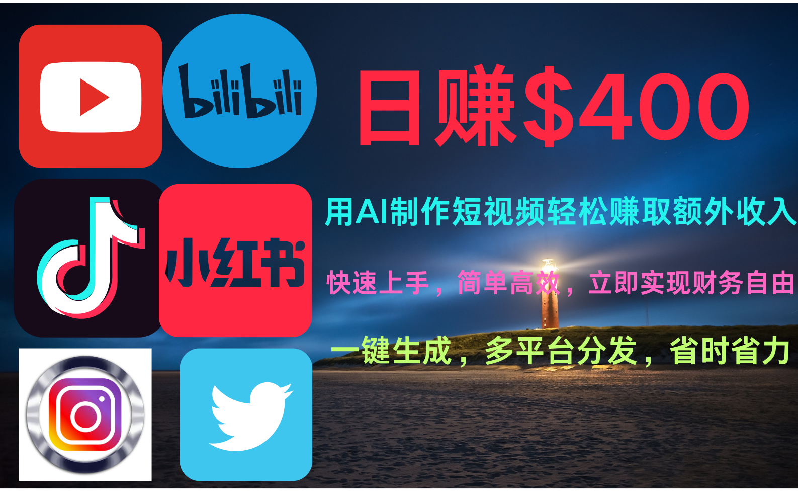 玩转全网视频平台，创造视频就能轻松赚取每天400美金-碎银副业网